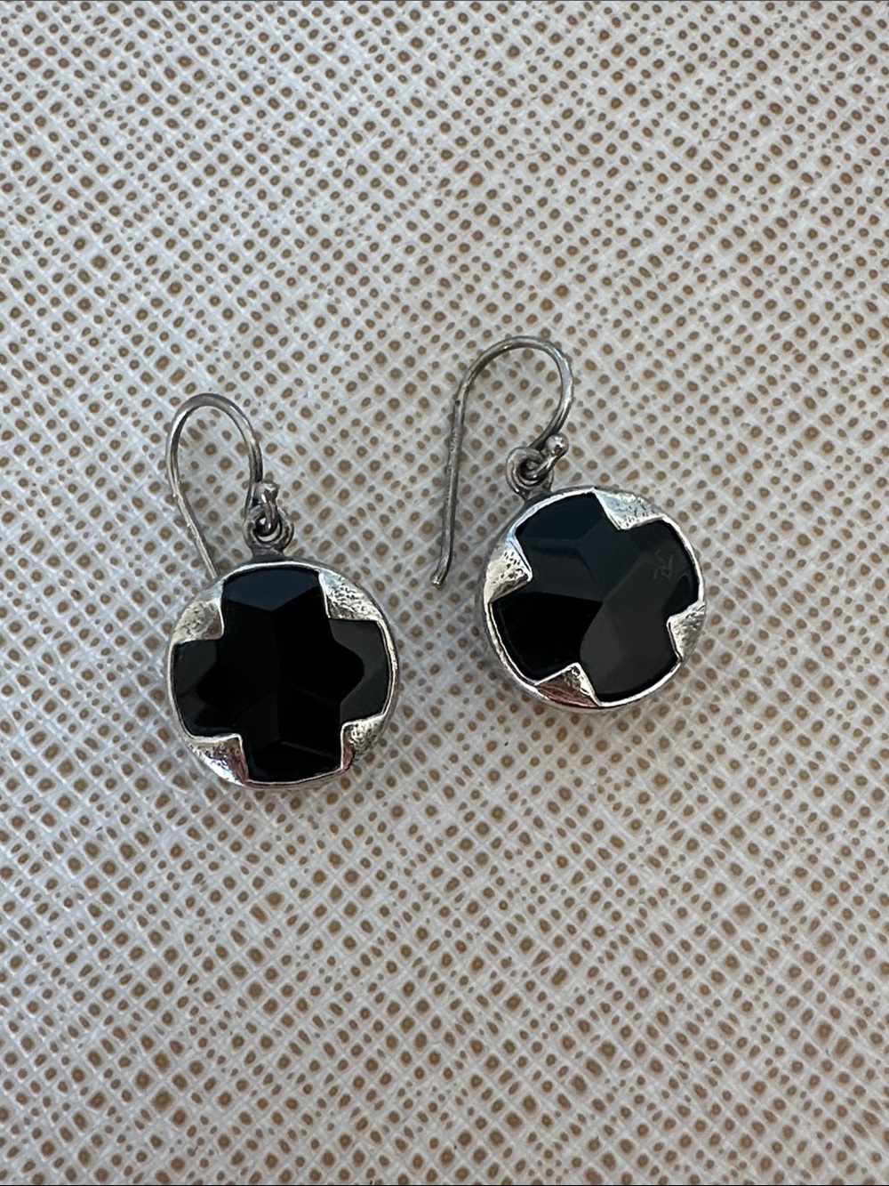 Silpada Black Faceted Round Drop Earrings